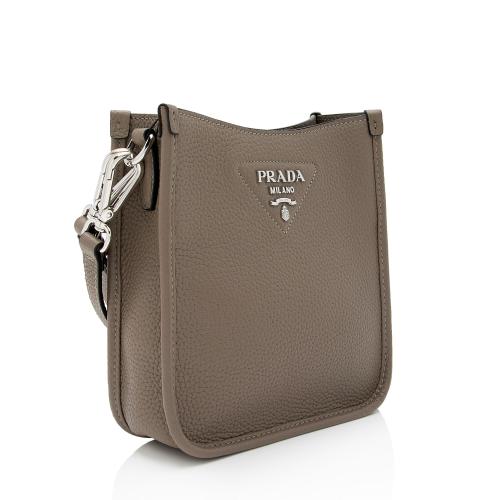 Prada Leather Logo Mini Soft Hobo