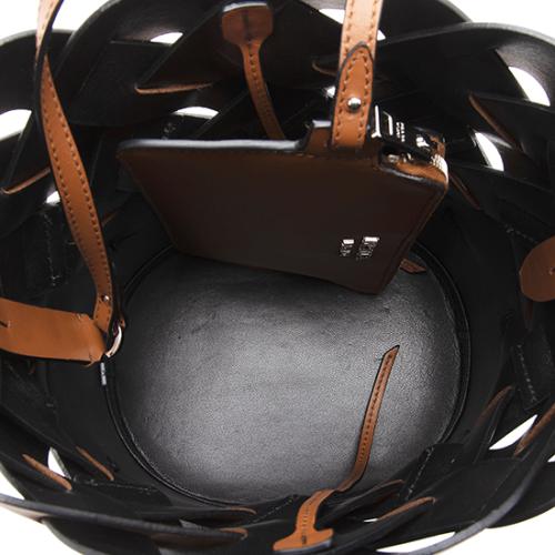 Prada Leather Woven Bucket Bag