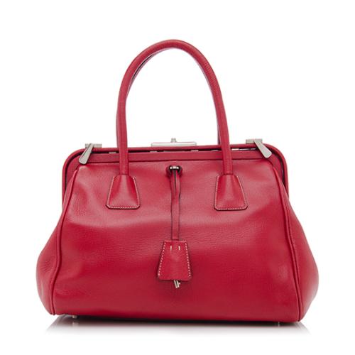 Prada Madras Cerniera Framed Satchel 