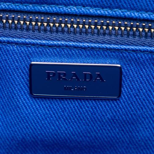 Prada Medium Canvas Logo Drill Satchel