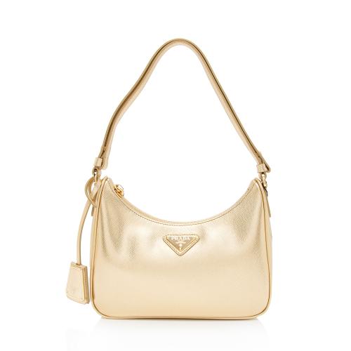 Prada Metallic Saffiano Leather Re-Edition 2000 Mini Hobo