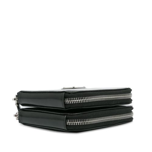 Prada Mini Spazzolato Leather Triangle Pouch