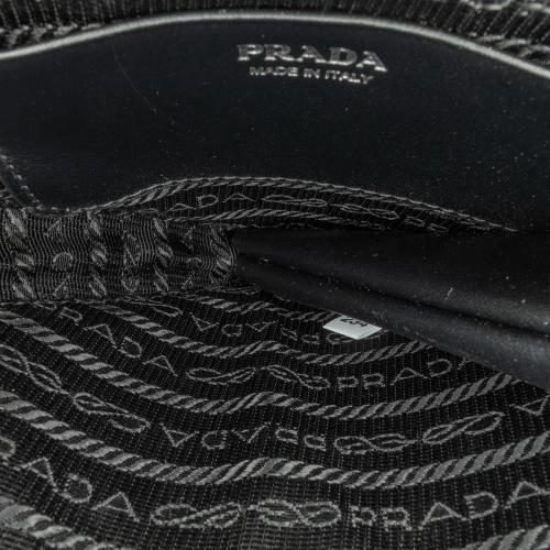 Prada Mini Spazzolato Leather Triangle Pouch