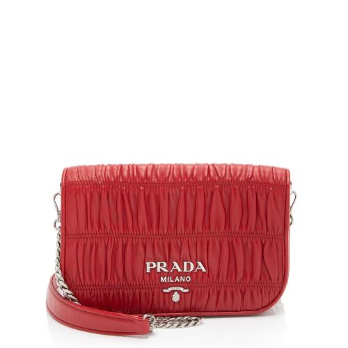 Prada Nappa Gaufre Leather Chain Flap Bag