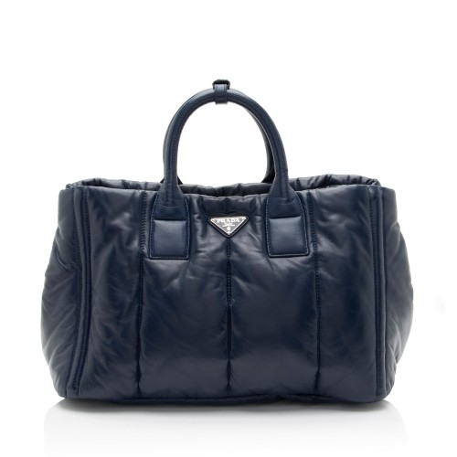 Prada Nappa Leather Quilted Bomber Tote