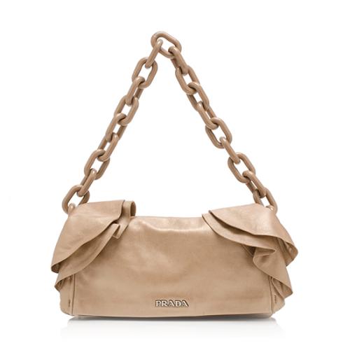 Prada Nappa Ruffle Shoulder Bag