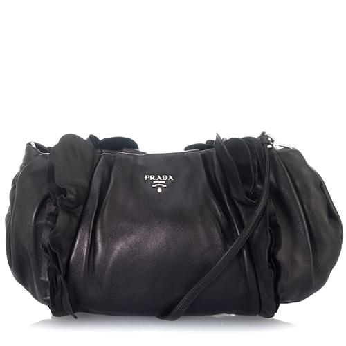 Prada Nappa Ruffled Shoulder Bag