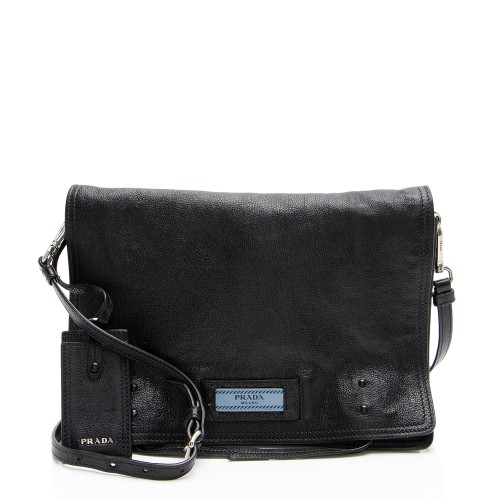 Prada Ombre Glace Calf Etiquette Flap Messenger