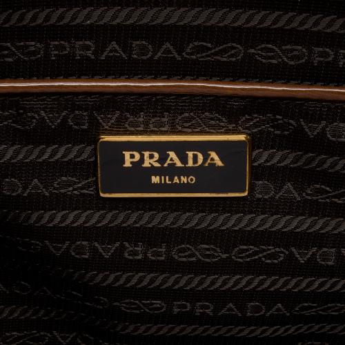 Prada Patent Leather Double Zip Medium Tote