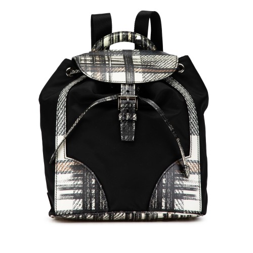 Prada Printed Saffiano Trimmed Tessuto Backpack