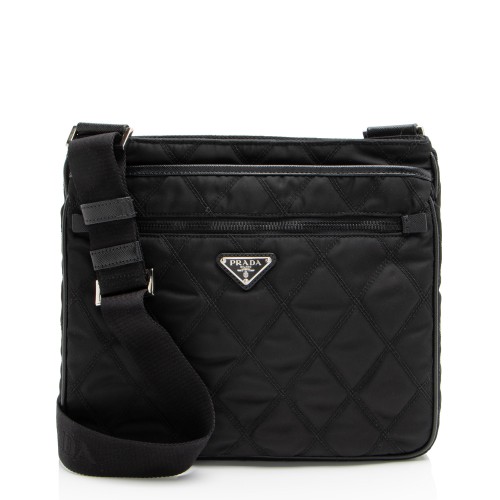 Prada Quilted Tessuto Saffiano Front Pocket Messenger