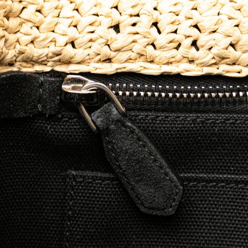 Prada Raffia Pompom Satchel