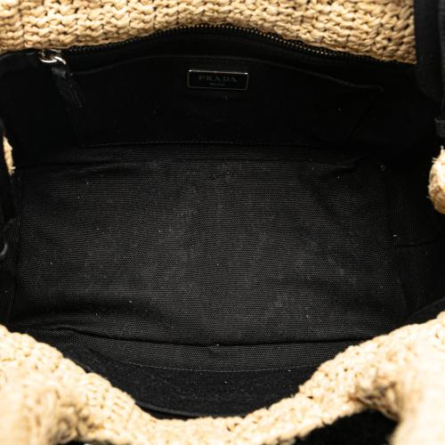 Prada Raffia Pompom Satchel