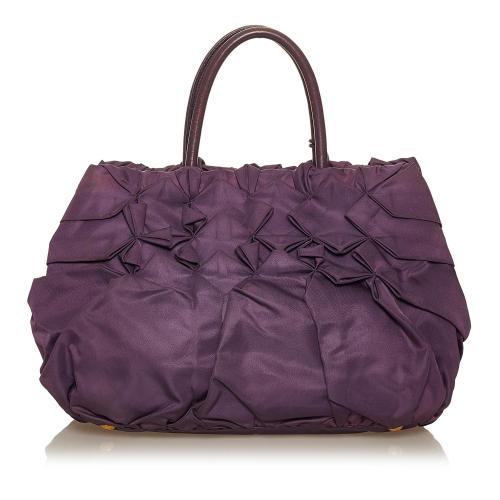 Prada Ruffled Tessuto Tote Bag