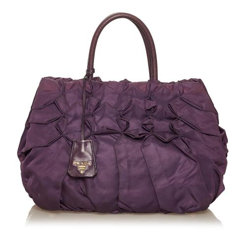 Prada Ruffled Tessuto Tote Bag