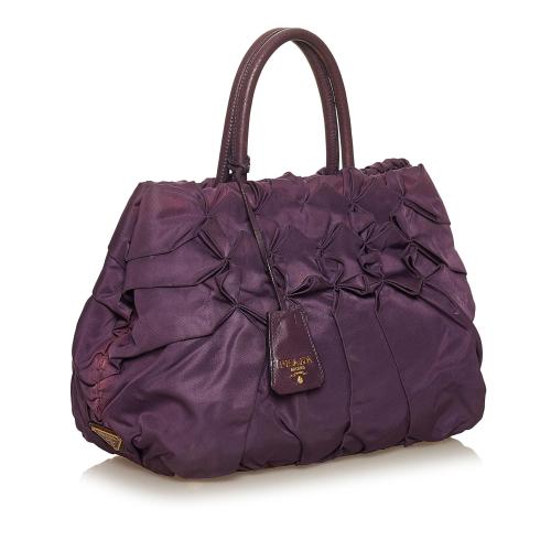 Prada Ruffled Tessuto Tote Bag