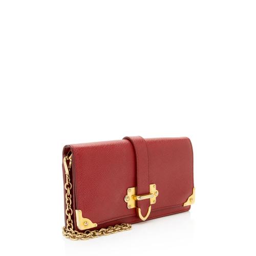 Prada Saffiano Cahier Chain Clutch