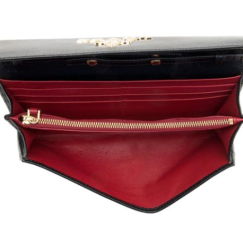 Prada Saffiano Leather Chain Handle Clutch