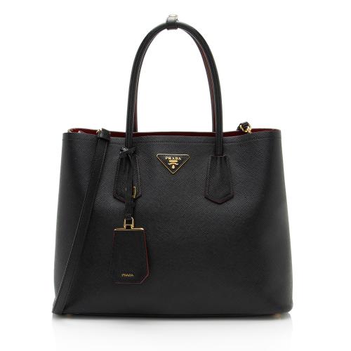 Prada Saffiano Cuir Double Handle Medium Tote