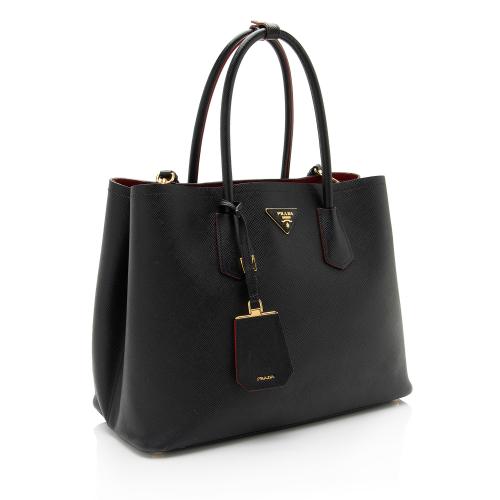 Prada Saffiano Cuir Double Handle Medium Tote