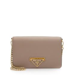 Prada Saffiano Bandoliera Flip Lock Chain Crossbody