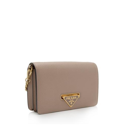 Prada Saffiano Bandoliera Flip Lock Chain Crossbody