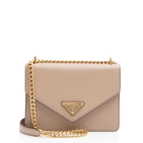 Prada Saffiano Leather Envelope Chain Bag