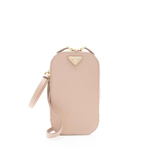 Prada Saffiano Leather Triangle Mini Bag