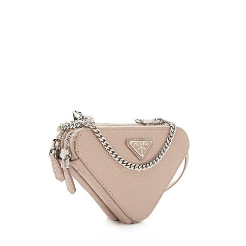 Prada Saffiano Leather Triangle Mini Crossbody