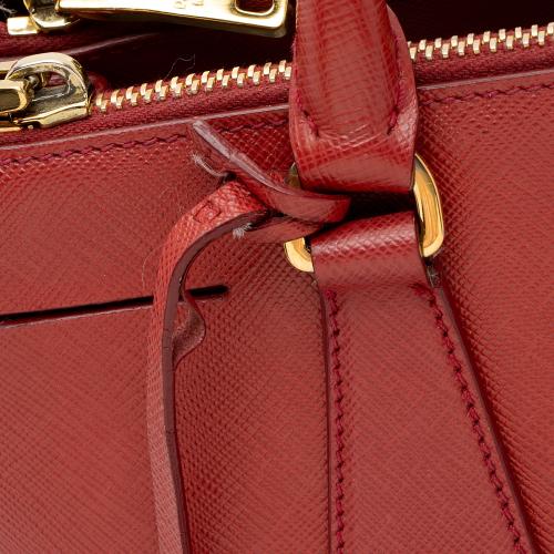 Prada Saffiano Lux Double Zip Small Tote