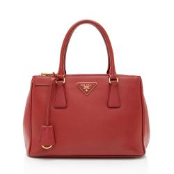 Prada Saffiano Lux Double Zip Small Tote