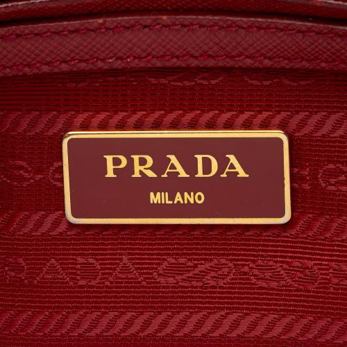 Prada Saffiano Lux Double Zip Small Tote