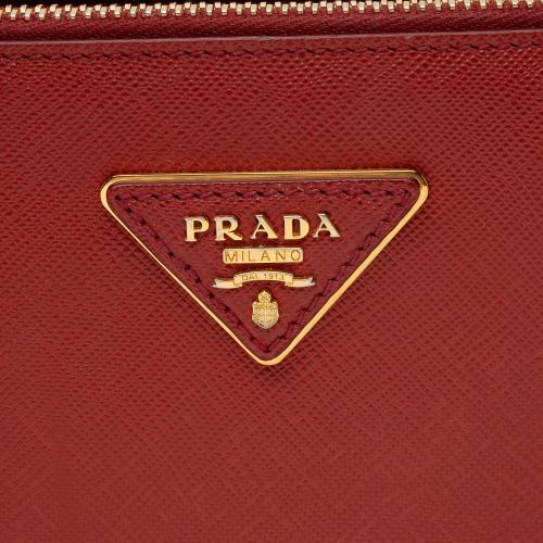 Prada Saffiano Lux Double Zip Small Tote