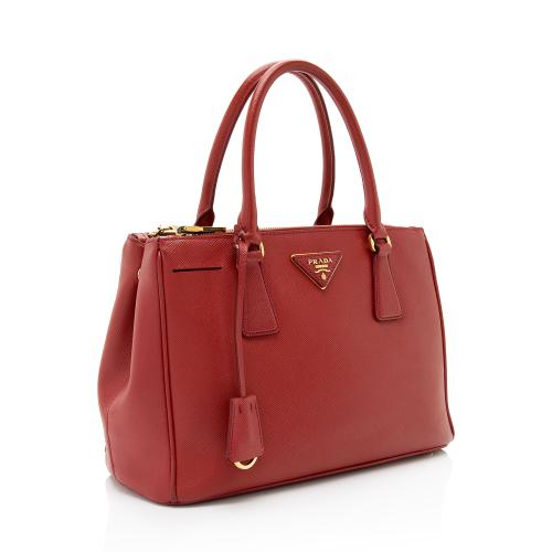 Prada Saffiano Lux Double Zip Small Tote