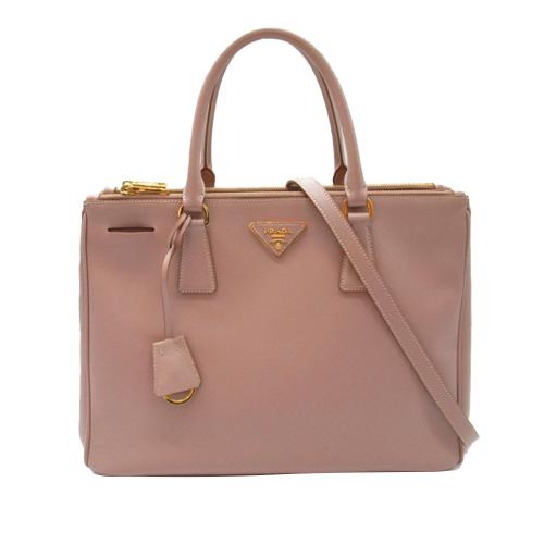 Prada Saffiano Lux Galleria Double Zip Satchel