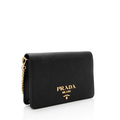 Prada Saffiano Lux Mini Chain Wallet