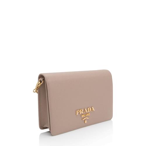 Prada Saffiano Lux Mini Chain Wallet