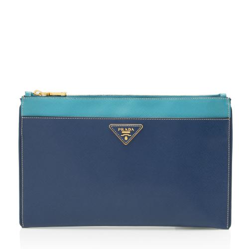 Prada Saffiano Lux Zip Pouch