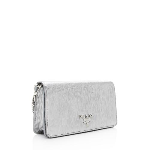 Prada Saffiano Move Oro Chain Wallet