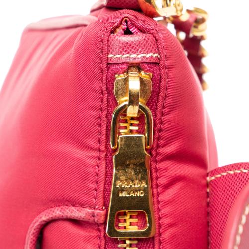 Prada Saffiano Trimmed Tessuto Chain Crossbody