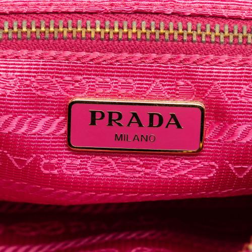 Prada Saffiano Trimmed Tessuto Chain Crossbody