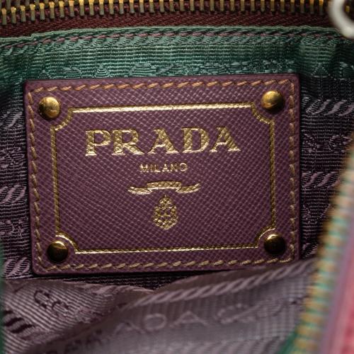 Prada Saffiano Trimmed Tessuto Crossbody