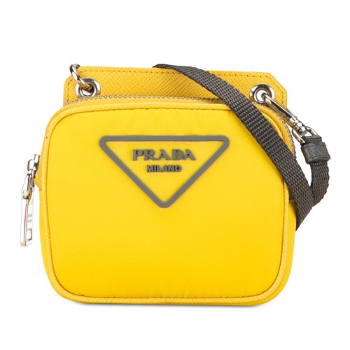 Prada Saffiano Trimmed Tessuto Crossbody