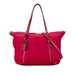 Prada Saffiano-Trimmed Tessuto Satchel