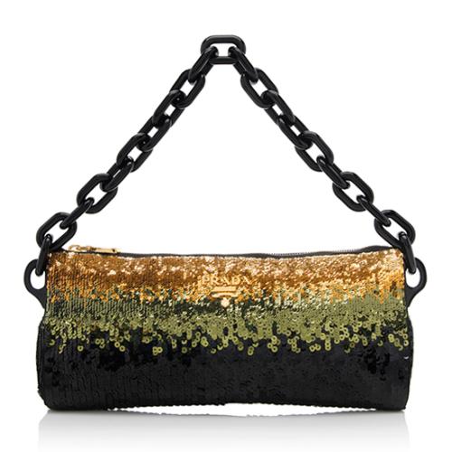 Prada Sequins Chain Strap Shoulder Bag