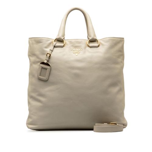 Prada Soft Calf Convertible Shopper Tote