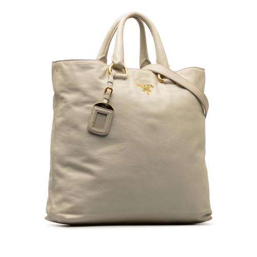 Prada Soft Calf Convertible Shopper Tote