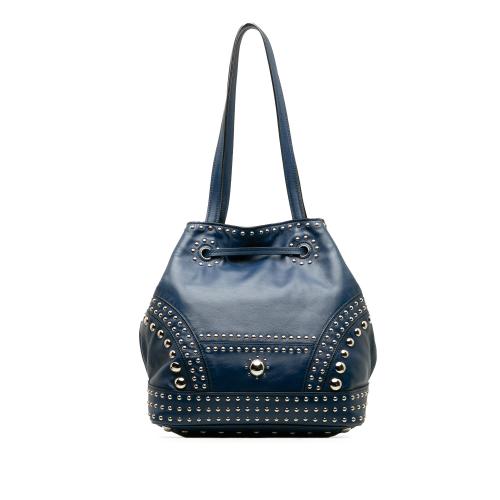 Prada Soft Calf Studded Bucket Bag