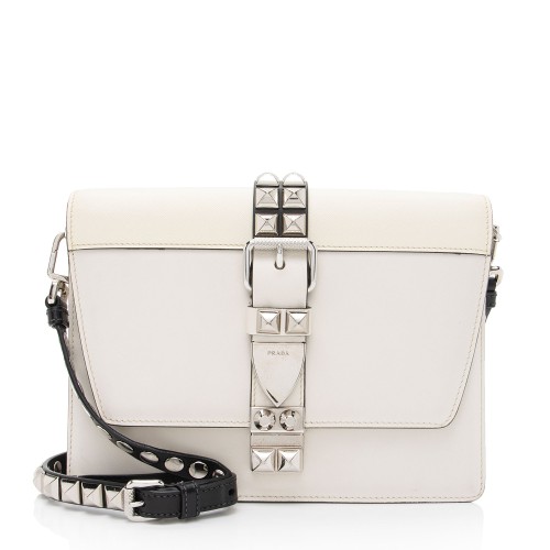 Prada Studded Calfskin Elektra Small Shoulder Bag