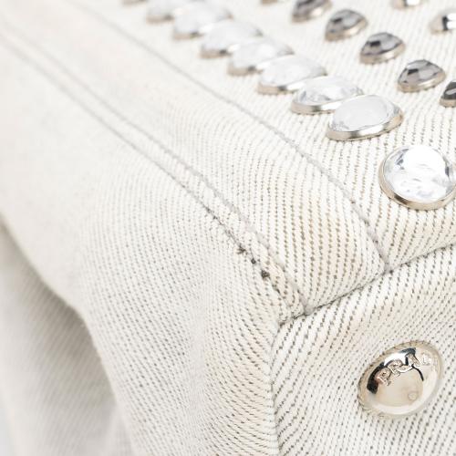 Prada Studded Crystal Denim Tote